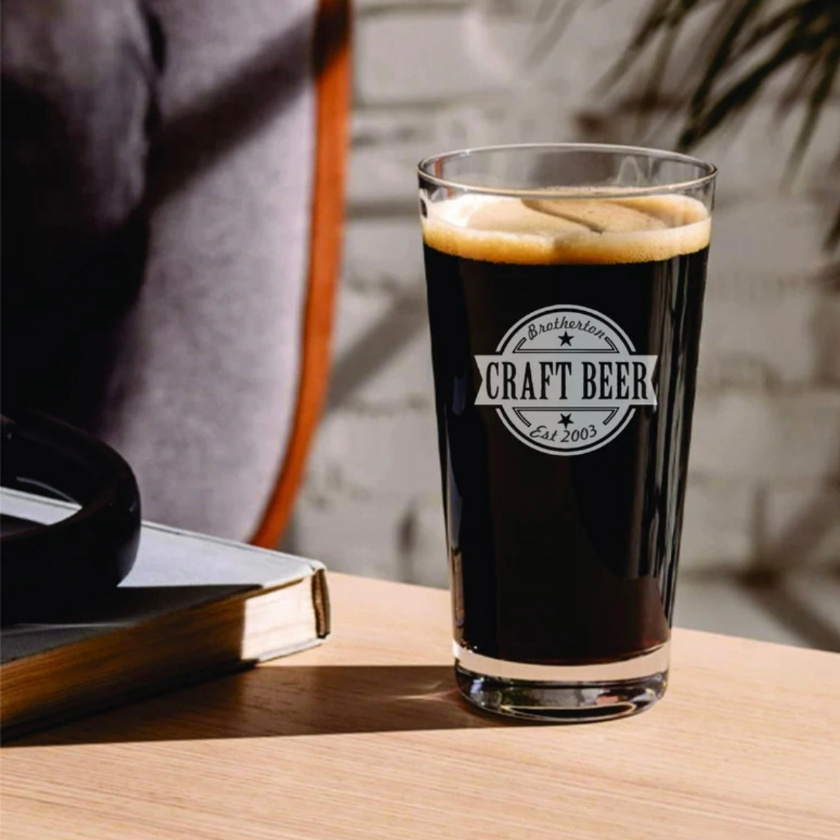 Custom Laser engraved 16 oz. Pint Glass