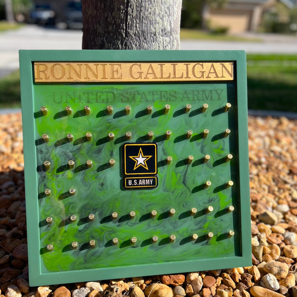green on green 9mm custom challenge coin holder