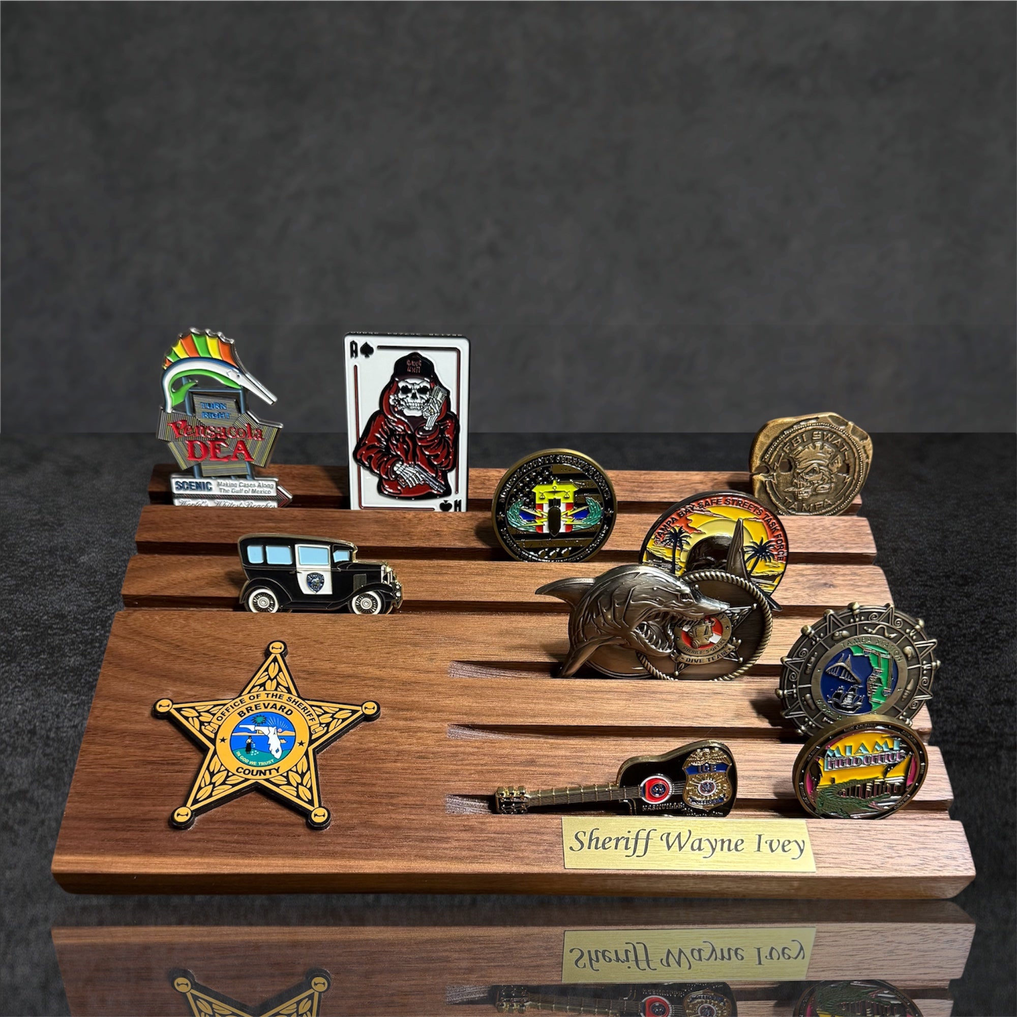 Personalized Challenge Coin Desktop Display